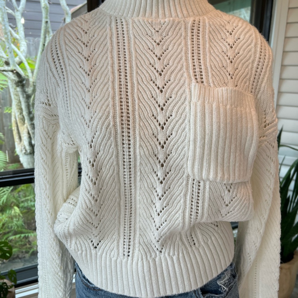 White Cable Knit Sweater